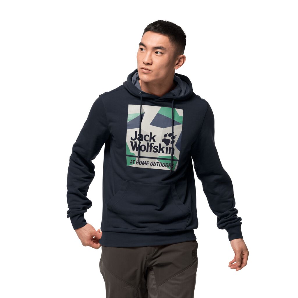 Jack Wolfskin 365 HIDEAWAY HOODY Férfi Pulóver Kék - QWLHOP-092